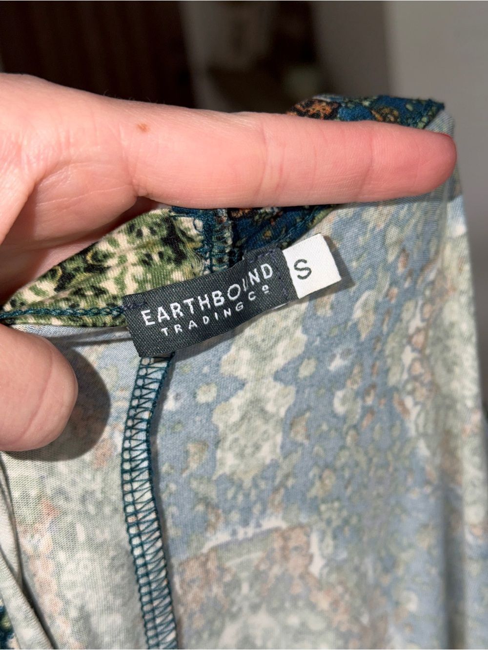Earthbound Trading Co Teal Blue Boho Medallion Print Wrap Maxi Skirt - Picture 8 of 8